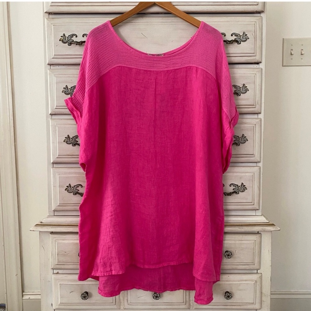 Lungo L’Arno Pink Linen Top